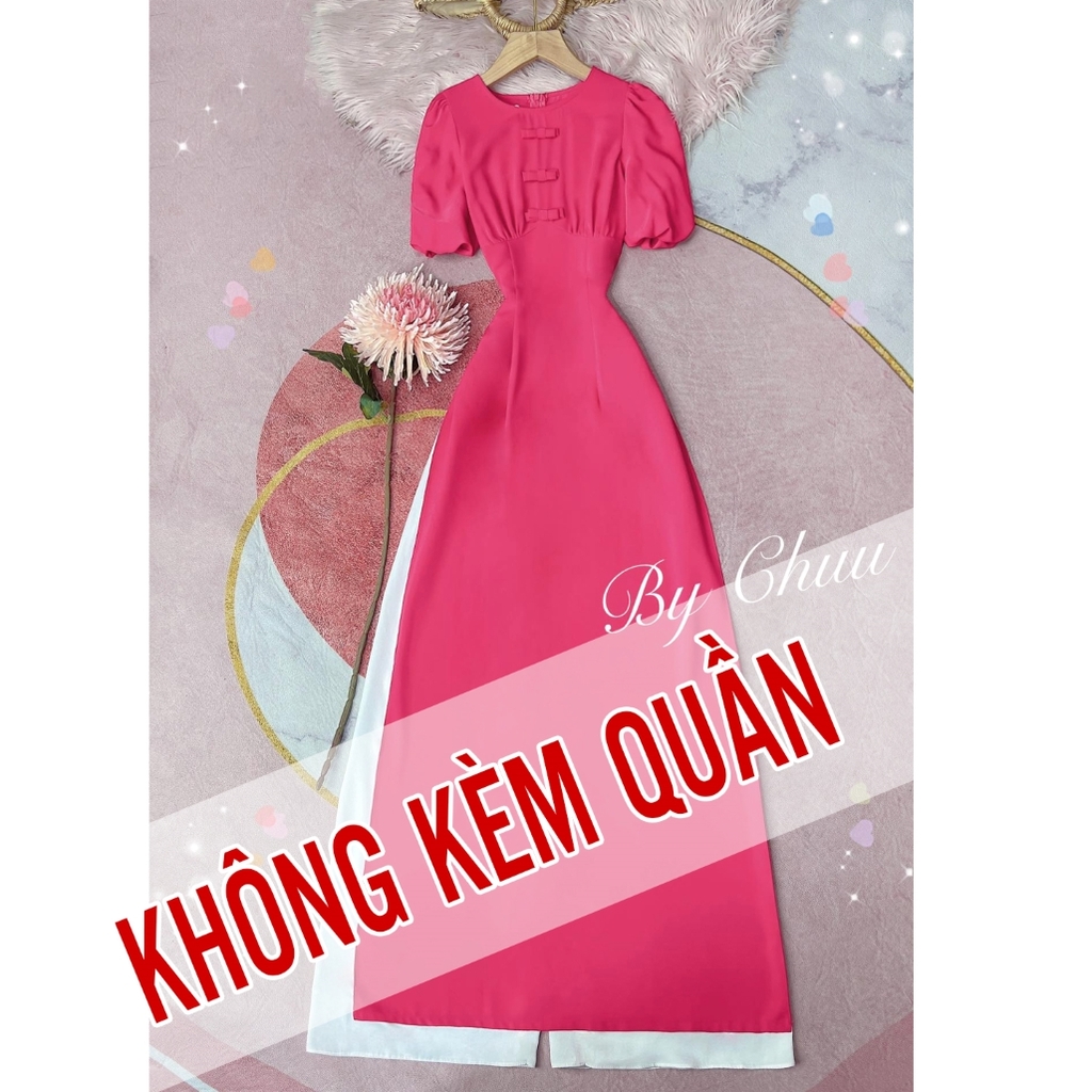 Áo Dài Tay Bồng 3 Nơ AD9178 (áo lẻ)