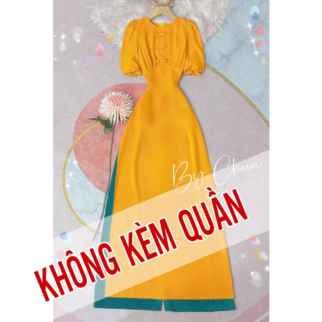 Áo Dài Tay Bồng 3 Nơ AD9178 (áo lẻ)