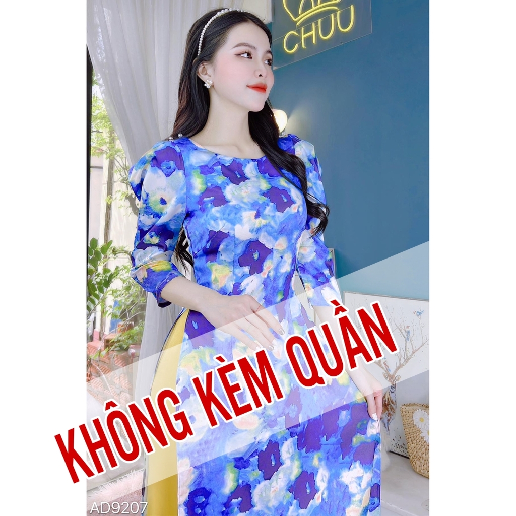 Áo Dài Cổ Thuyền Phi Mờ AD9207