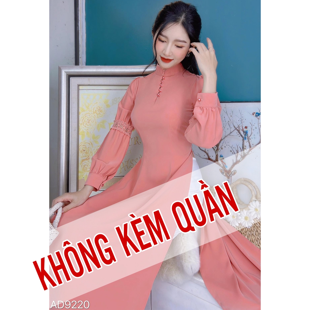 Áo Dài Cổ Tàu Ren Tay Nối