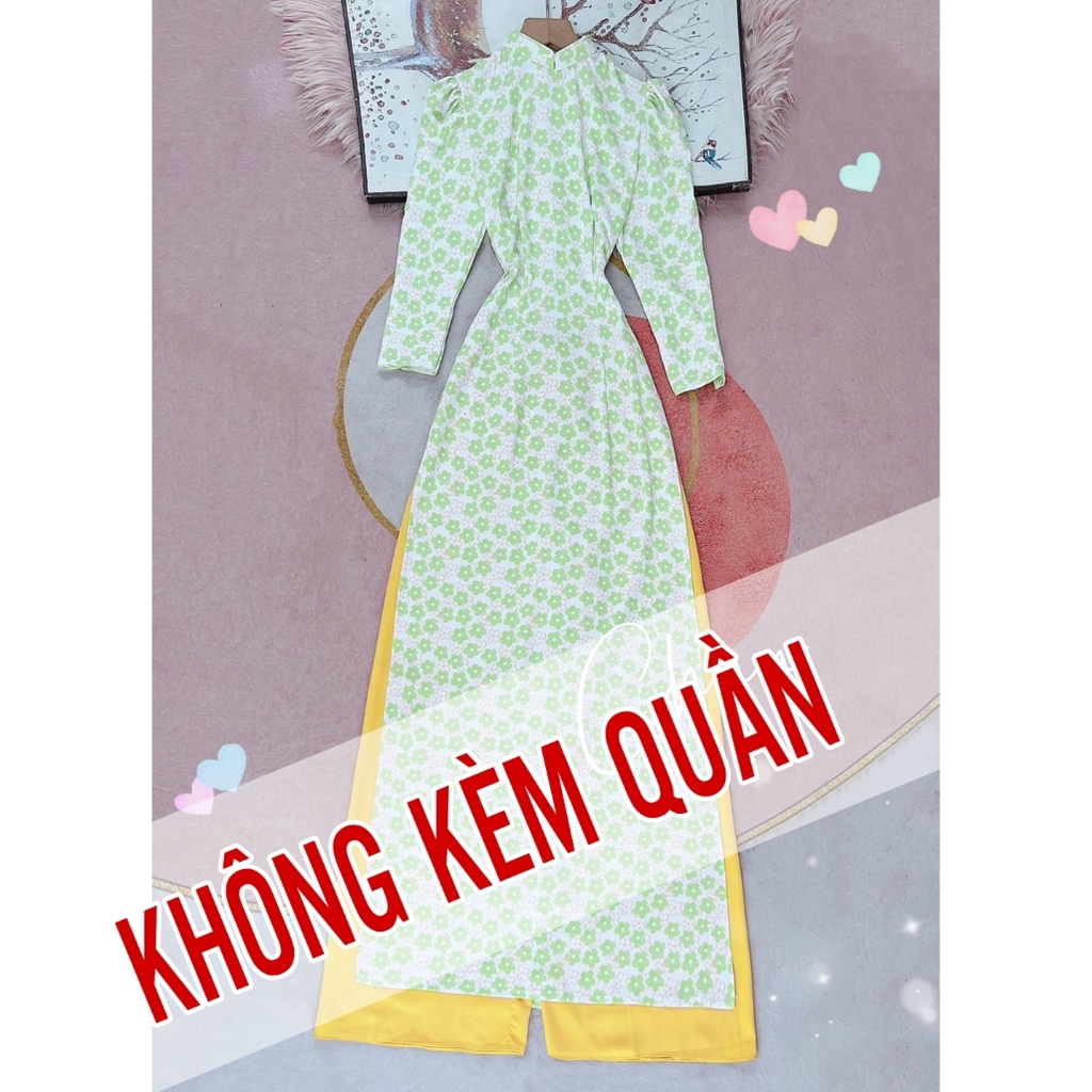 Áo Dài Thạch Anh Truyền Thống Tay Bồng AD9229 (áo lẻ)