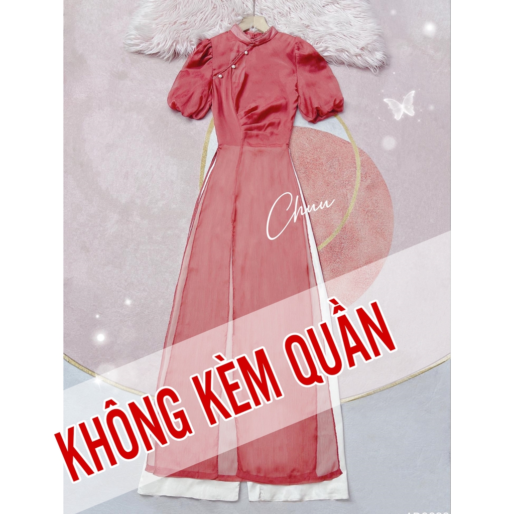 Áo Dài 4T Nhún Eo AD9233 (áo lẻ) - Hồng Ruốc