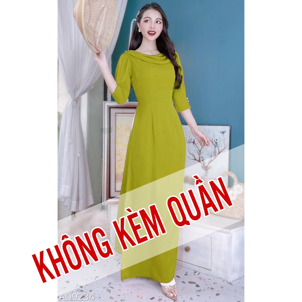 Áo Dài Cổ Đổ Bắn Ngọc AD9234