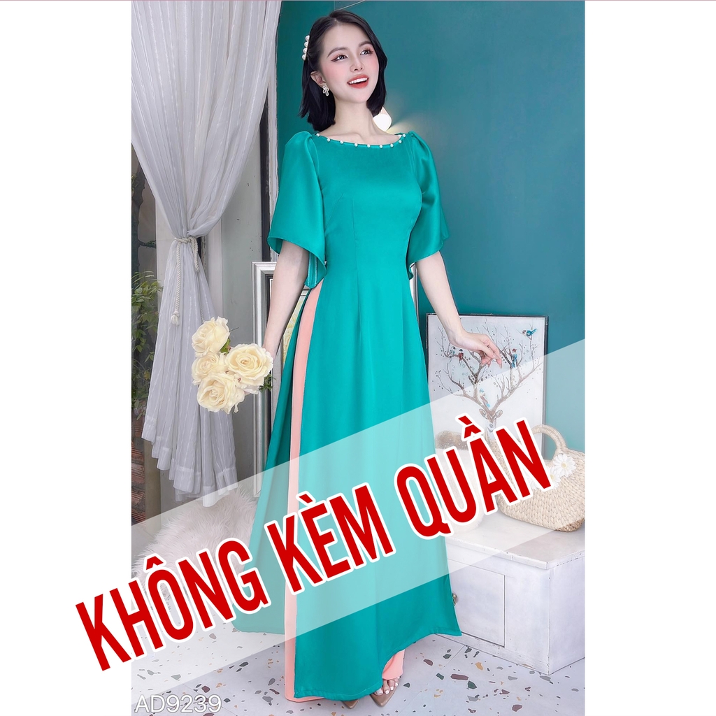 Áo Dài Cổ Thuyền Tay Xéo AD9239