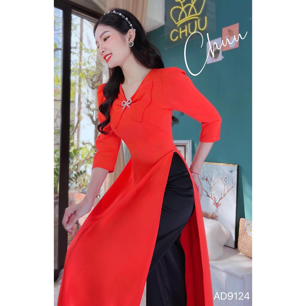 Áo Dài Cánh Bướm Dối Gian AD9124 (áo lẻ)