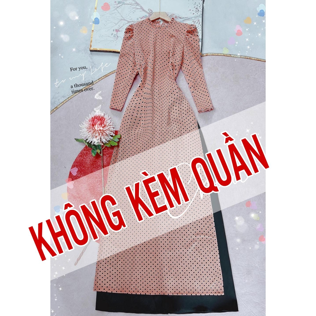 Áo Dài Mango Chấm Bi AD8010 (áo lẻ)