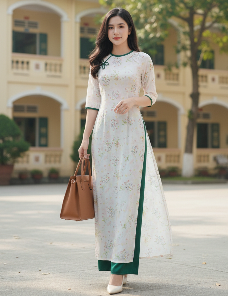 Áo Dài Bướm Nhị Hoa AD1338 (áo lẻ)