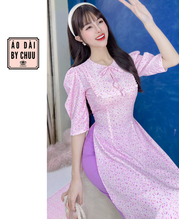 Áo Dài Nơ Nụ Bông AD9262