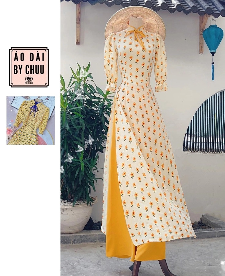 Áo Dài Cổ Giọt Nước AD9172 (áo lẻ)