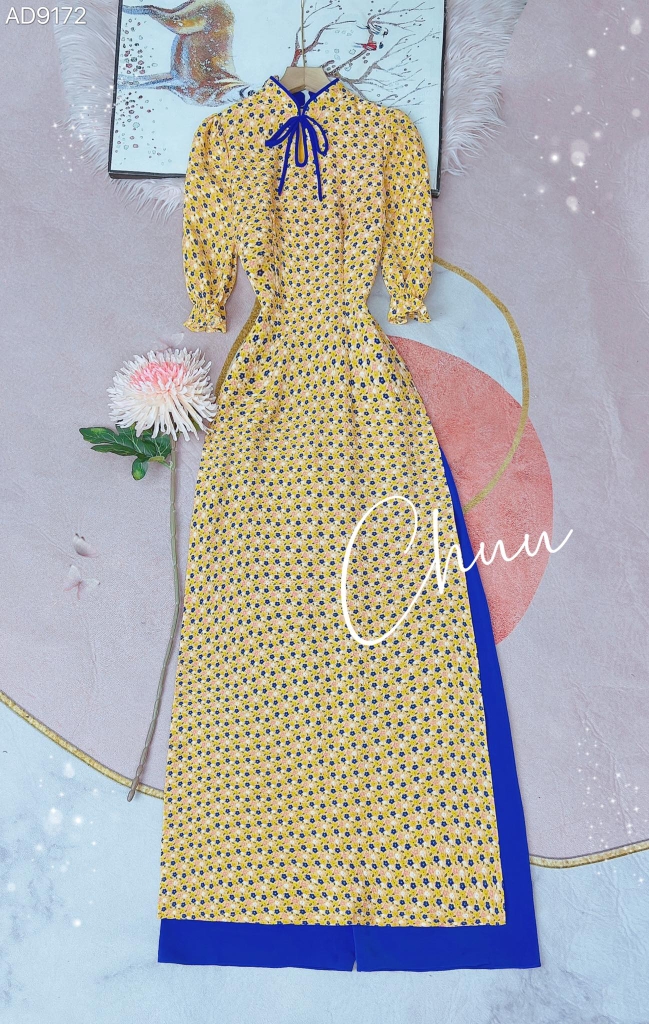 Áo Dài Cổ Giọt Nước AD9172 (áo lẻ)