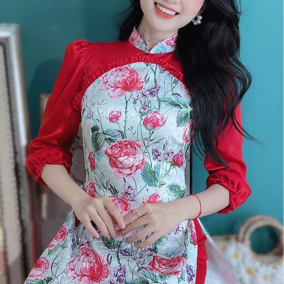Áo Dài Hoa Chinadoll AD9123 (áo lẻ)