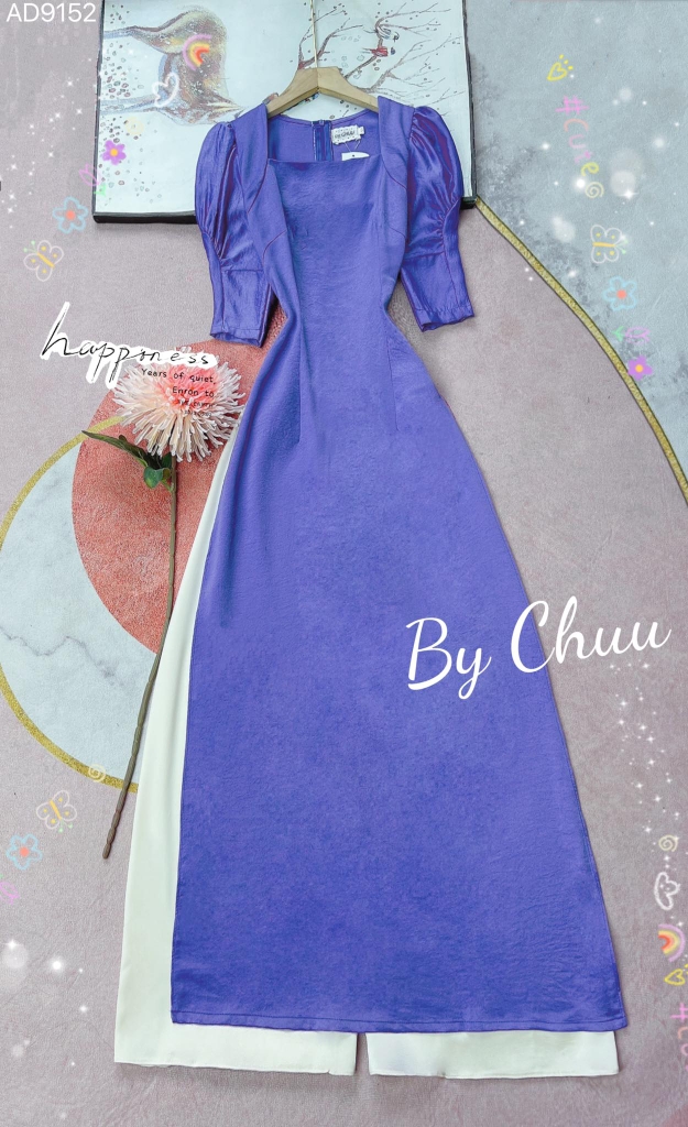 Áo Dài Cổ U Tay Nhún AD9152 (áo lẻ)