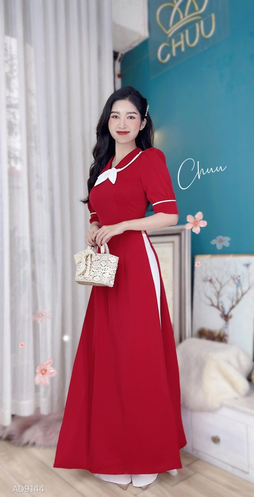 Áo Dài Cổ Đôi AD9144 (áo lẻ)