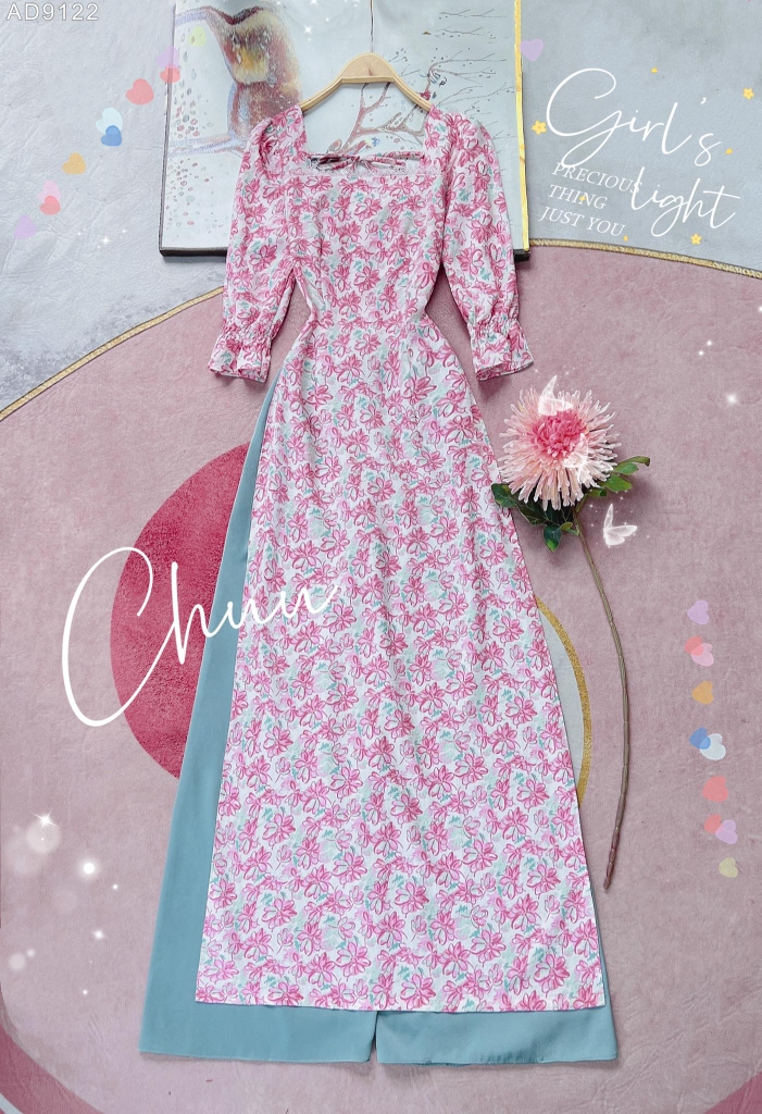 Áo Dài Xốp Tay Chun AD9122 (áo lẻ)