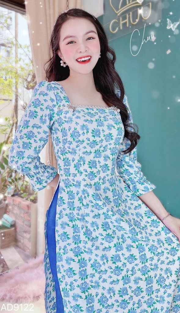 Áo Dài Xốp Tay Chun AD9122 (áo lẻ)