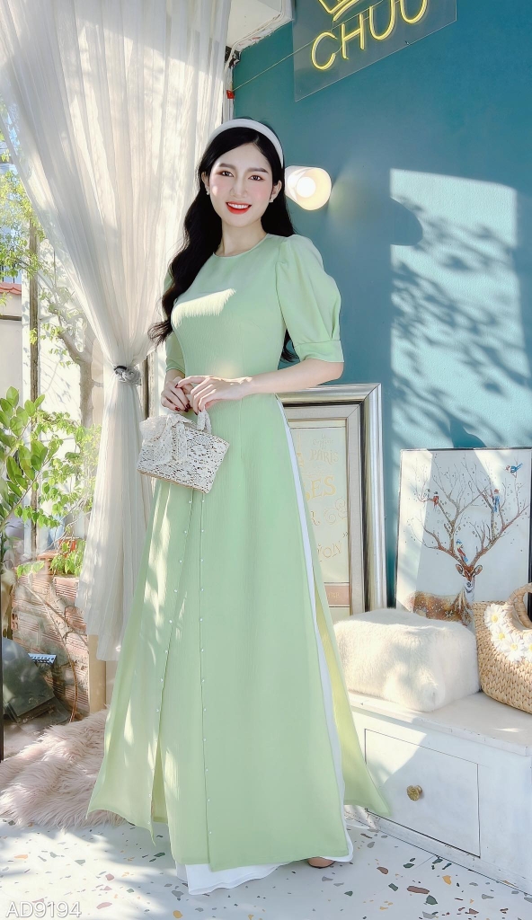 Áo Dài Tăm Tứ Thân 3T Ngọc AD9194 (áo lẻ)