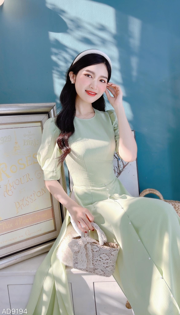 Áo Dài Tăm Tứ Thân 3T Ngọc AD9194 (áo lẻ)