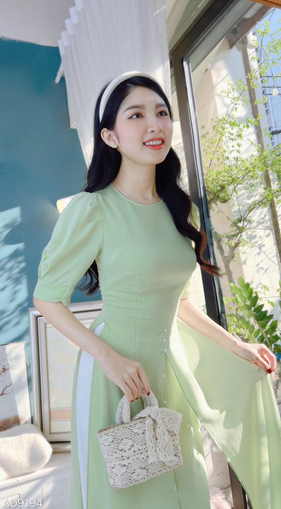 Áo Dài Tăm Tứ Thân 3T Ngọc AD9194 (áo lẻ)
