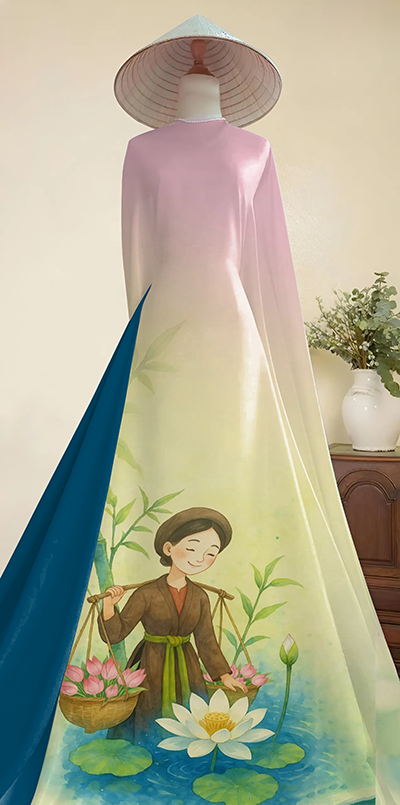 Vải Áo Dài Chân Tranh 2 mét V2000