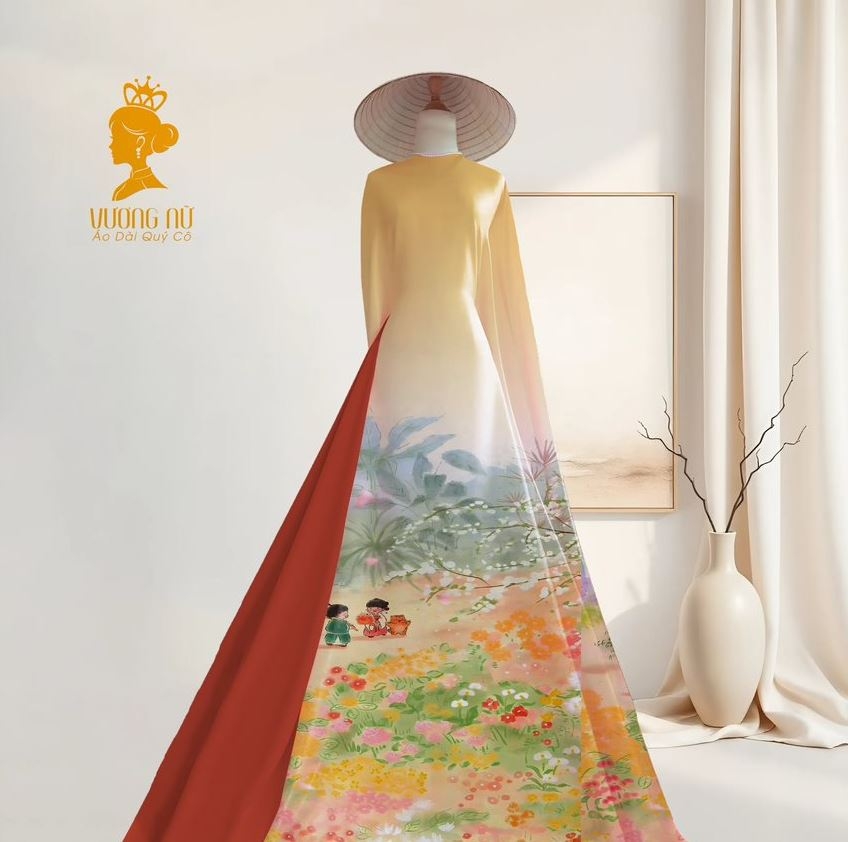 Vải Áo Dài Chân Tranh 2 mét V2000