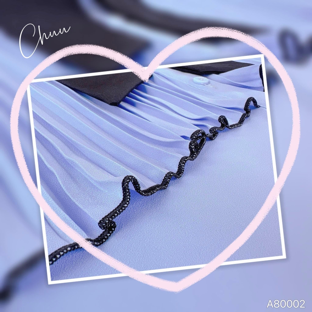 Áo Sơ Mi Li Đều Nơ Đen A80002