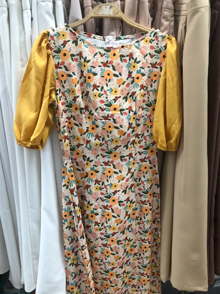 Áo Dài Bi Tay Màu AD9224 (áo lẻ) - Vàng Cam