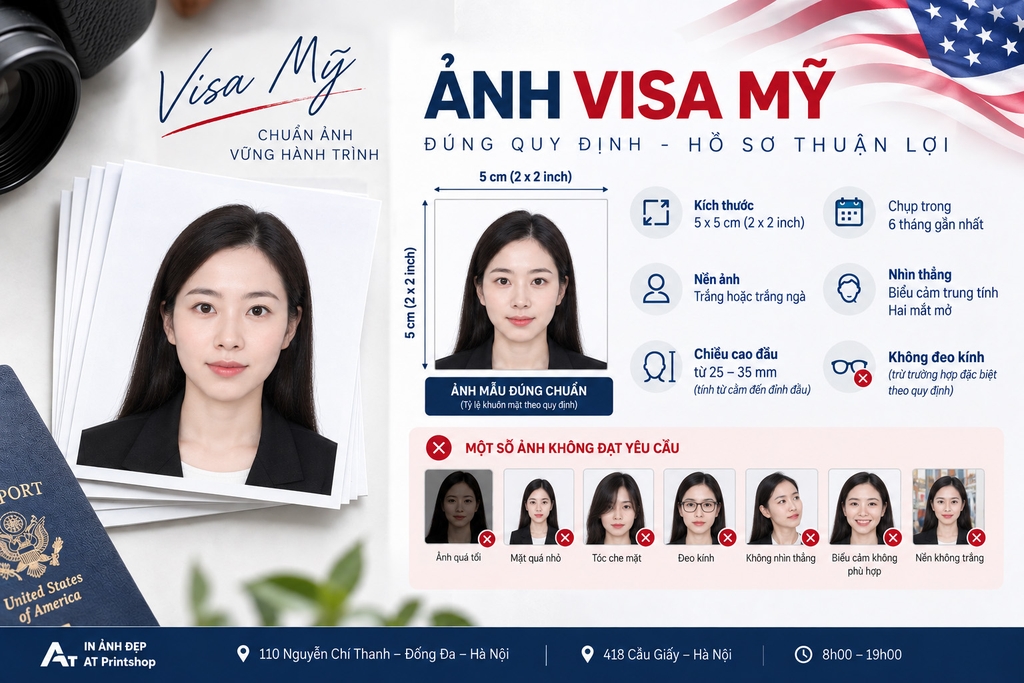 Tiêu chuẩn ảnh visa Mỹ 5x5