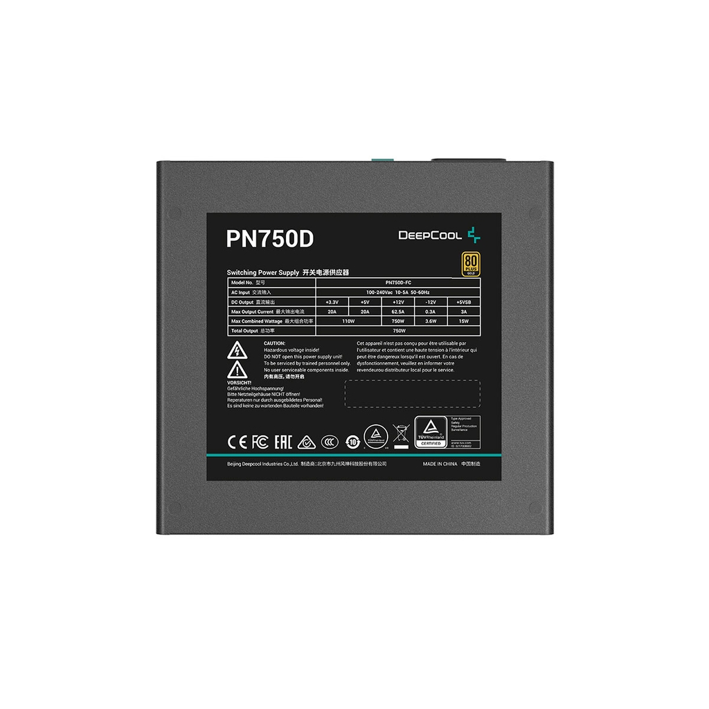 Nguồn máy tính Deepcool PN750D PCIE5 750W 80 Plus Gold R-PN750D-FC0B-EU