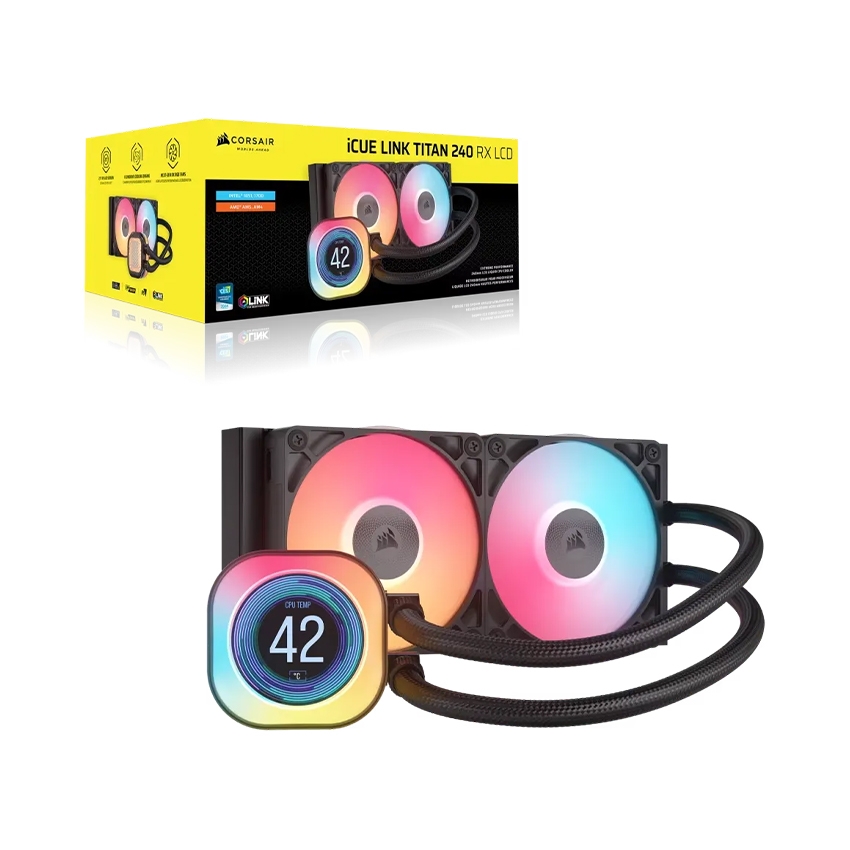 Tản nhiệt nước AIO Corsair iCUE LINK TITAN 240 RX RGB LCD Black CW-9061022-WW