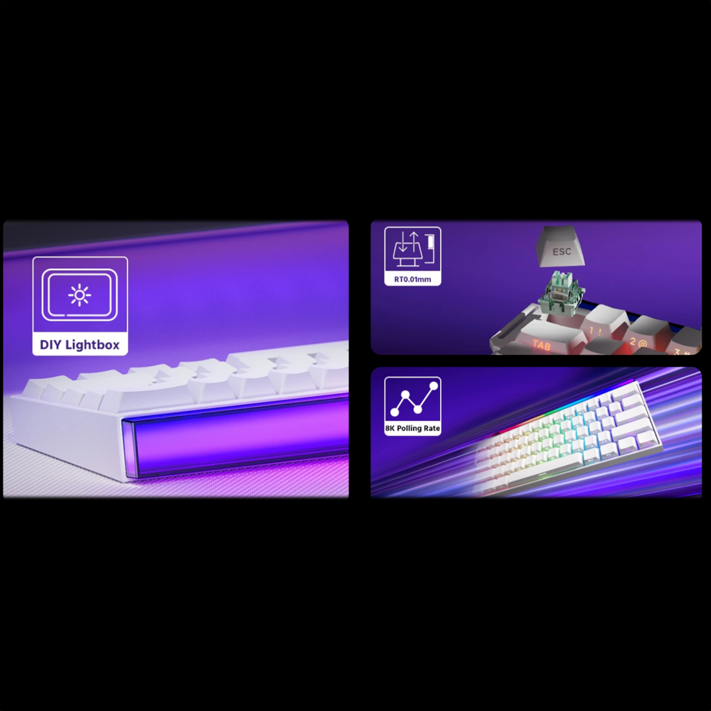 Bàn phím cơ AKKO Veekos Shine60 HE SP White Rapid Trigger (Magnetic Sw)