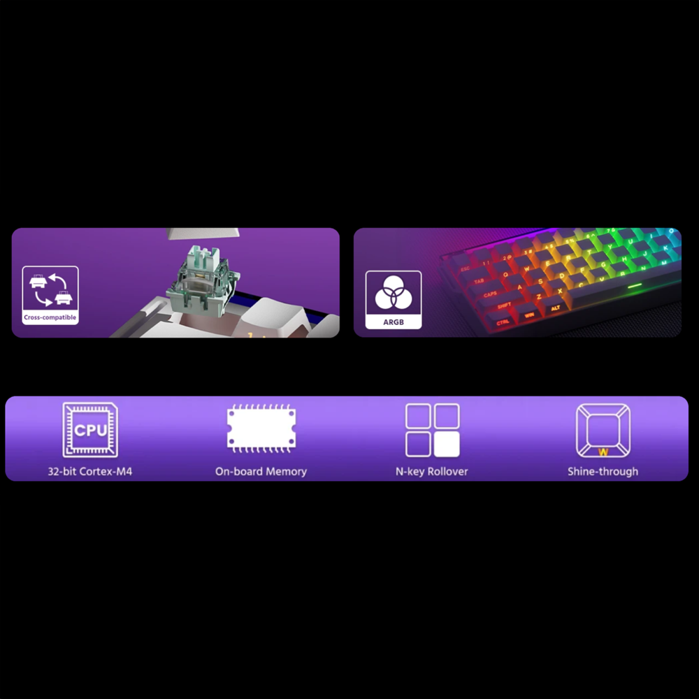 Bàn phím cơ AKKO Veekos Shine60 HE SP White Rapid Trigger (Magnetic Sw)