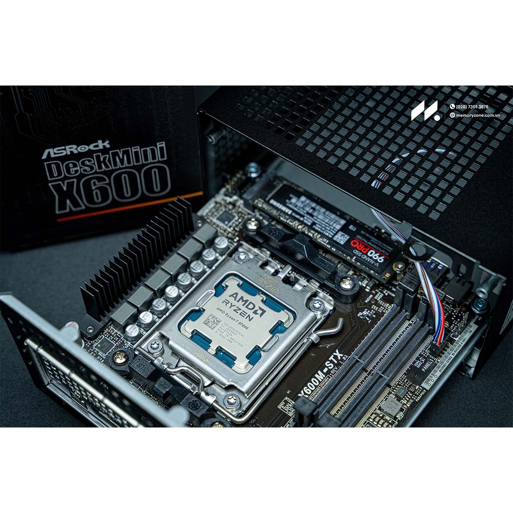 Mini PC ASRock DeskMini X600 ST-AX8700G (Ryzen 7 8700G, Ram DDR5, SSD 500GB, Win 11)