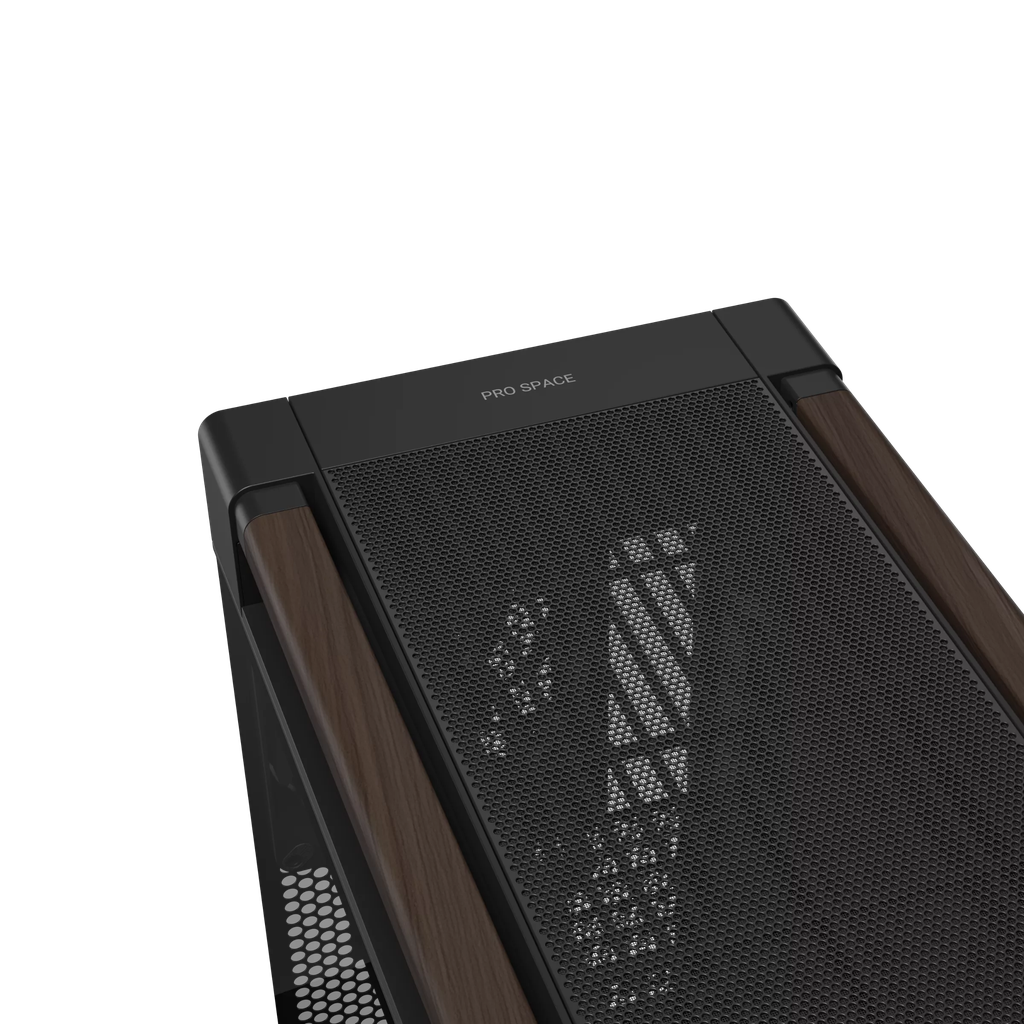 Case máy tính Asus ProArt PA602 Walnut Wood Edition Modern Black Tempered Glass