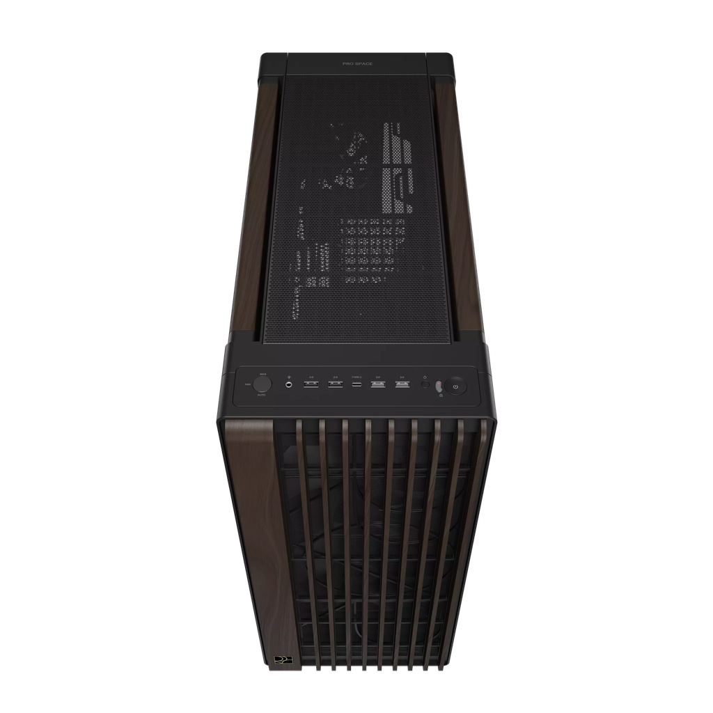 Case máy tính Asus ProArt PA602 Walnut Wood Edition Modern Black Tempered Glass