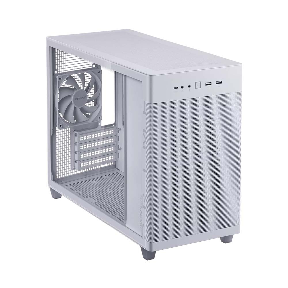 Case máy tính MicroATX Asus Prime AP201 Tempered Glass White