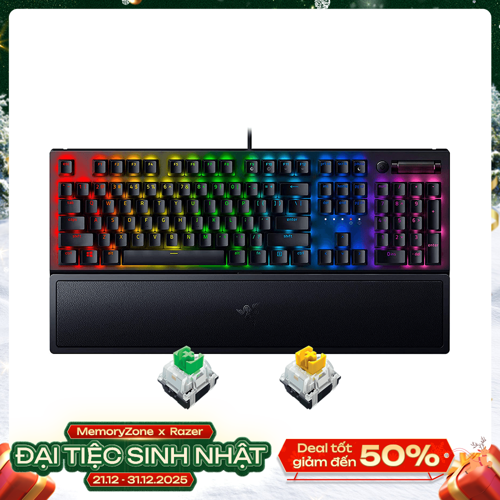Bàn phím cơ Razer BlackWidow V3 RGB Razer Green/Razer Yellow