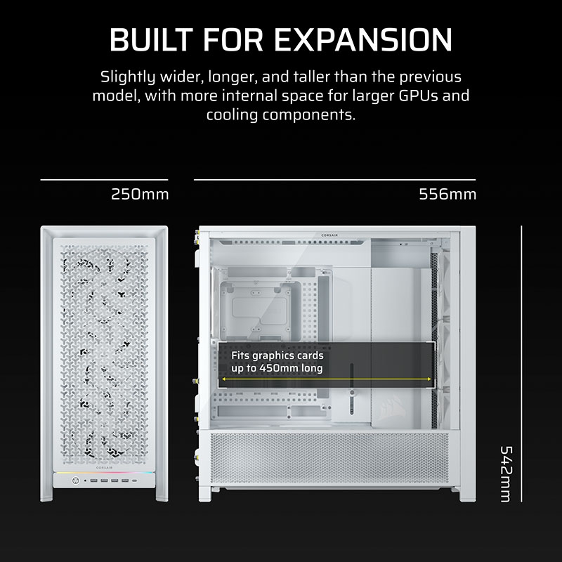 Case máy tính Corsair FRAME 5000D RS Airflow White CC-9011308-WW
