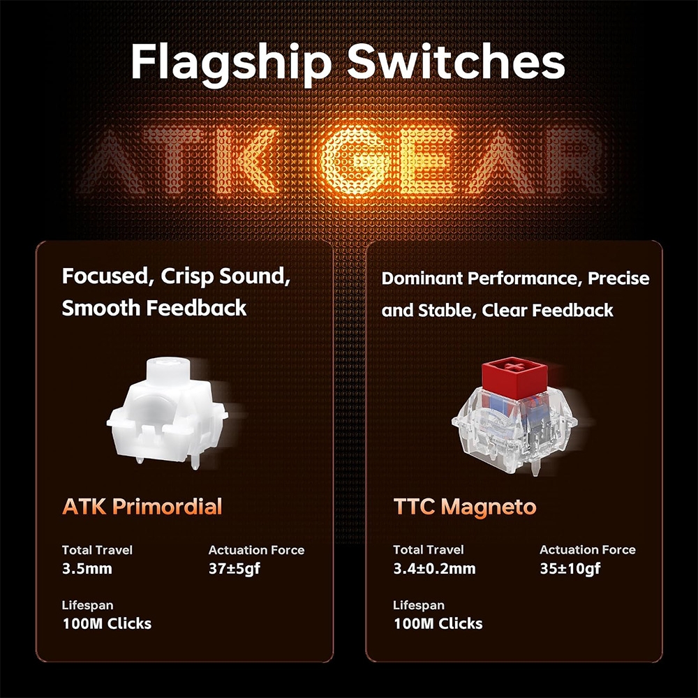 Bàn phím cơ ATK RS7 Turbo HE RGB Hotswap Rapid Trigger (Magnetic Switch)