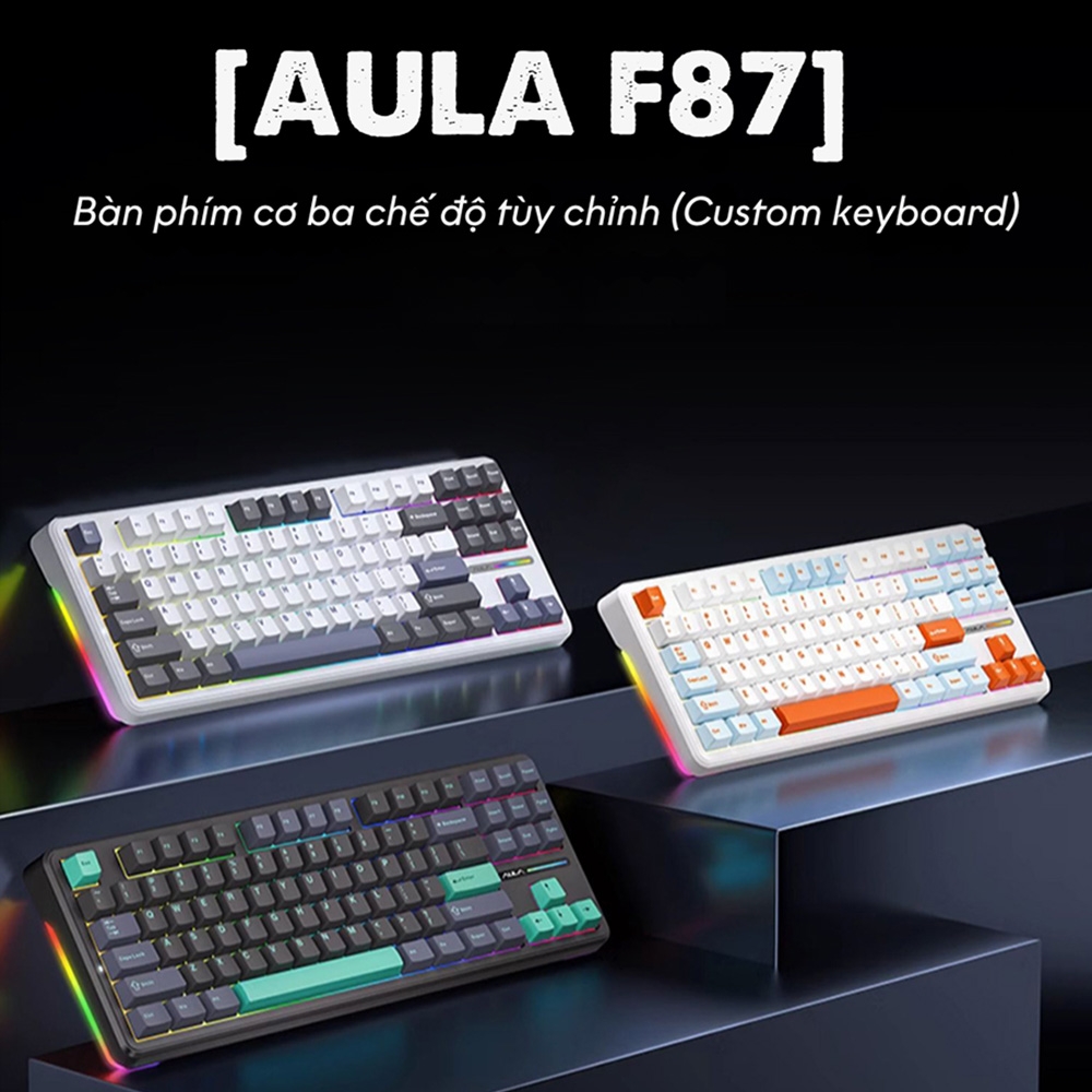 Bàn phím cơ AULA F87 RGB Hotswap (Leobog Sw)