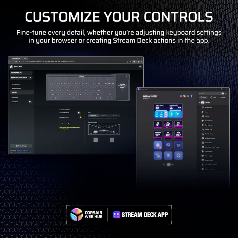 Bàn phím cơ Corsair Galleon 100 SD Stream Deck RGB Hotswap (Corsair MLX Sw)