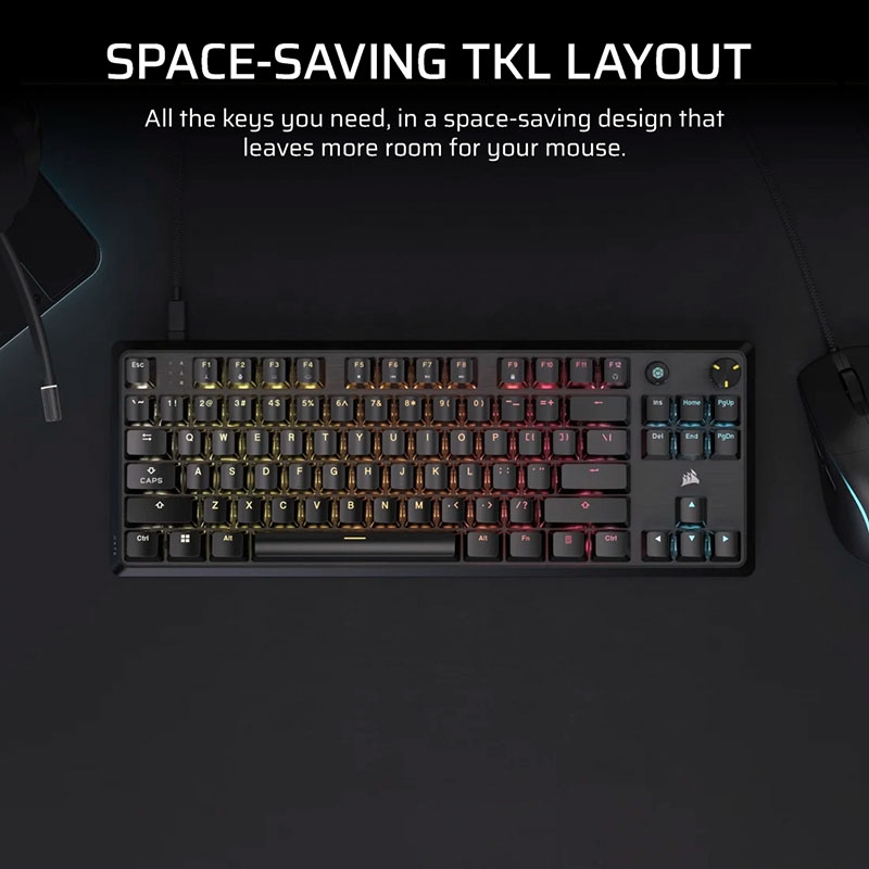 Bàn phím cơ Corsair K70 Core TKL RGB (Corsair MLX Sw) CH-911911E-NA