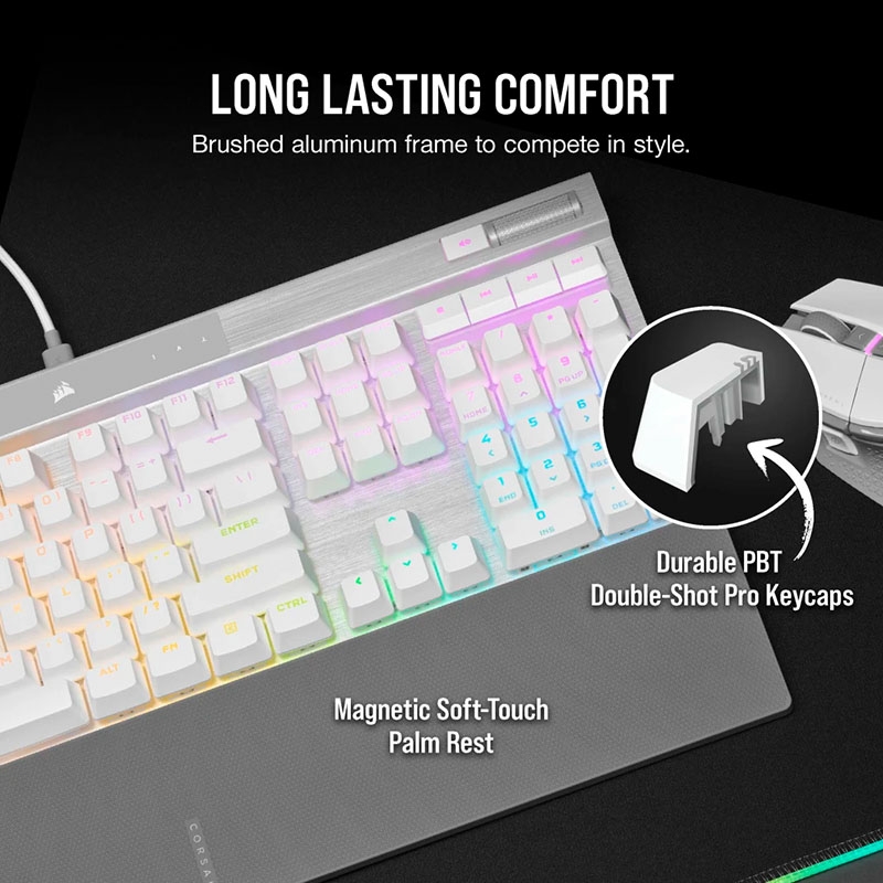 Bàn phím cơ Corsair K70 RGB Pro White CORSAIR OPX CH-910951A-NA