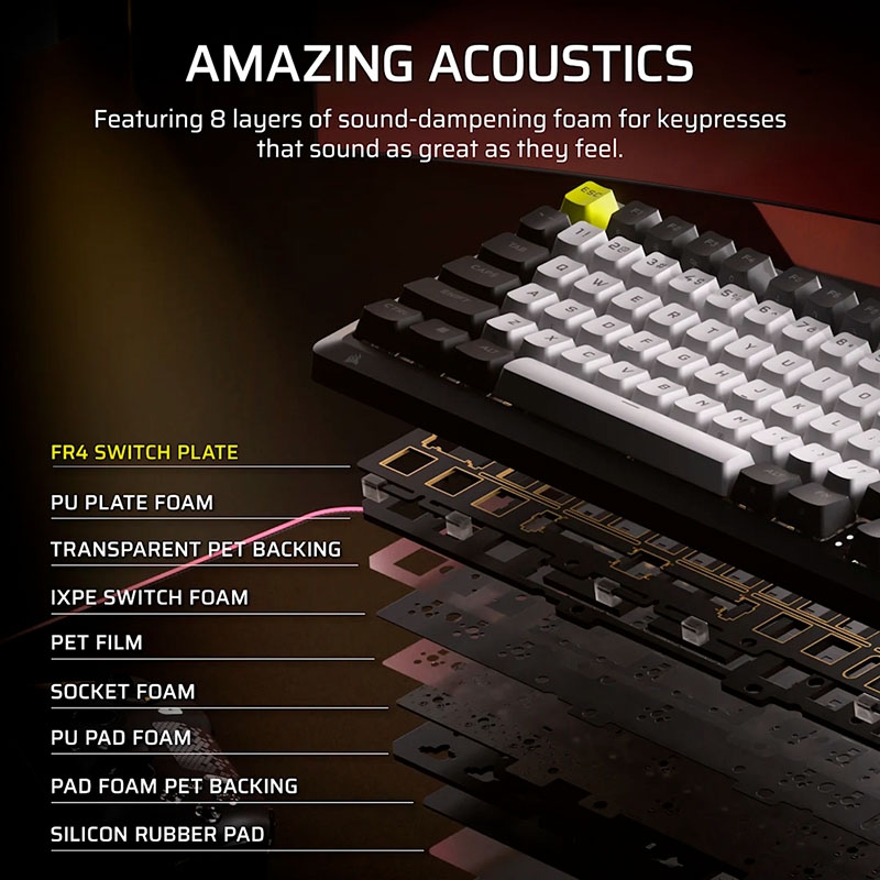 Bàn phím cơ Corsair Makr Pro 75 HE RGB Hotswap SOCD (Corsair MGX Sw)