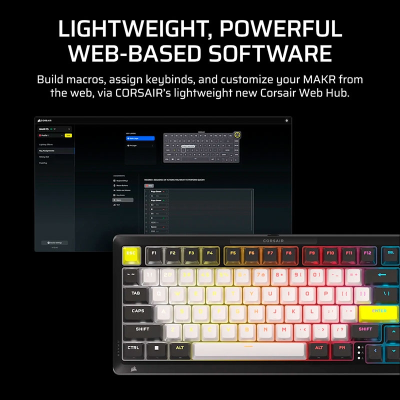 Bàn phím cơ Corsair Makr Pro 75 HE RGB Hotswap SOCD (Corsair MGX Sw)