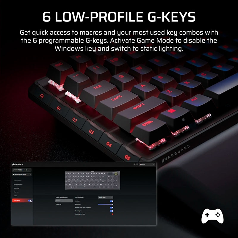 Bàn phím cơ Corsair Vanguard 96 RGB Hotswap SOCD (Corsair MLX Sw)