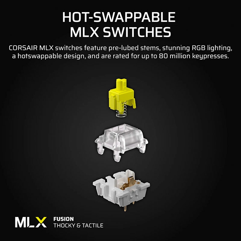 Bàn phím cơ Corsair Vanguard 96 RGB Hotswap SOCD (Corsair MLX Sw)