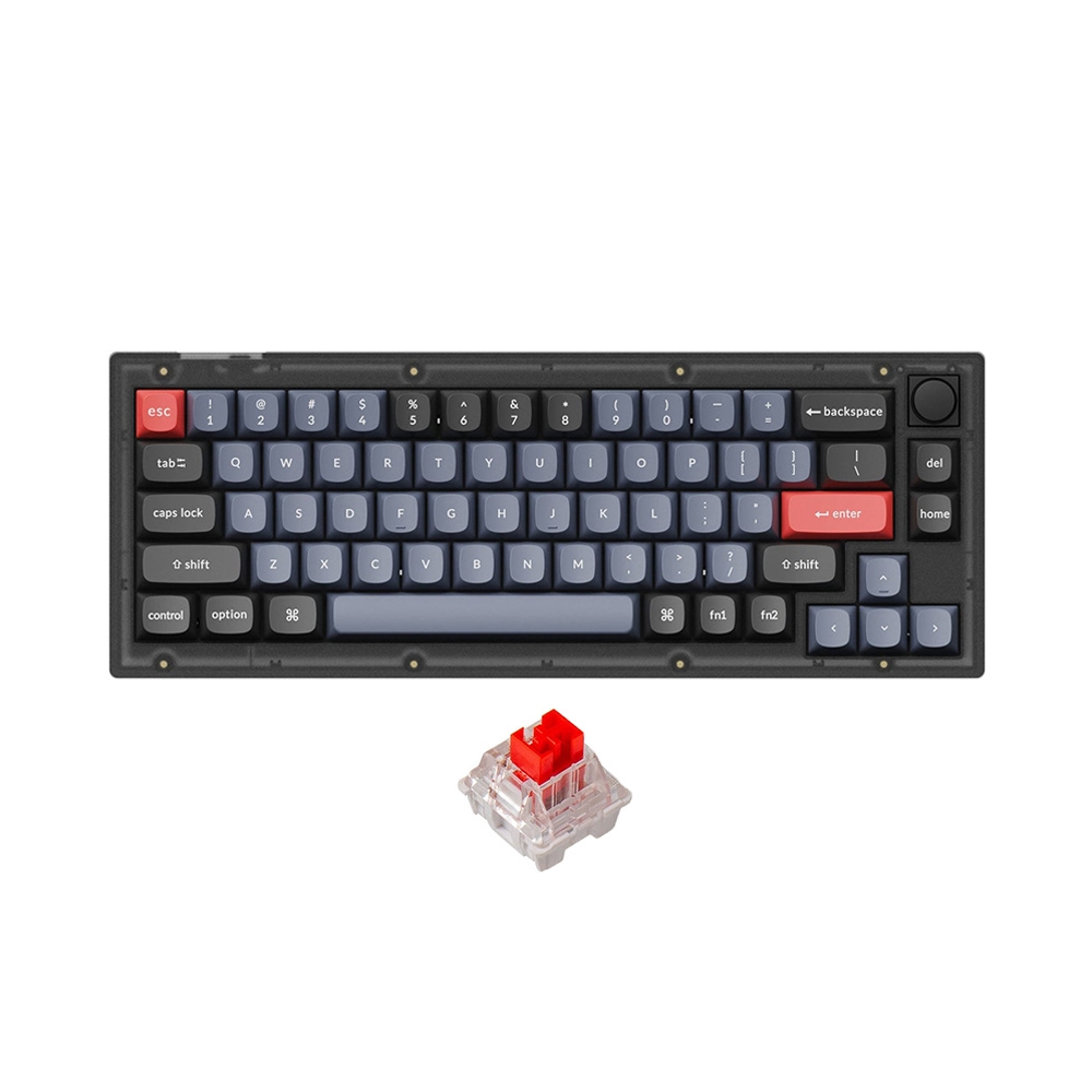 Bàn phím cơ Keychron V2 Full Assembled Knob Frosted Black Led RGB HotSwap Keychron K Pro Switch Red / Blue / Brown