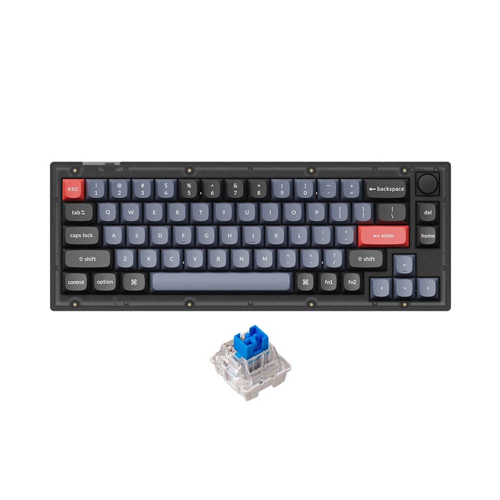 Bàn phím cơ Keychron V2 Full Assembled Knob Frosted Black Led RGB HotSwap Keychron K Pro Switch Red / Blue / Brown