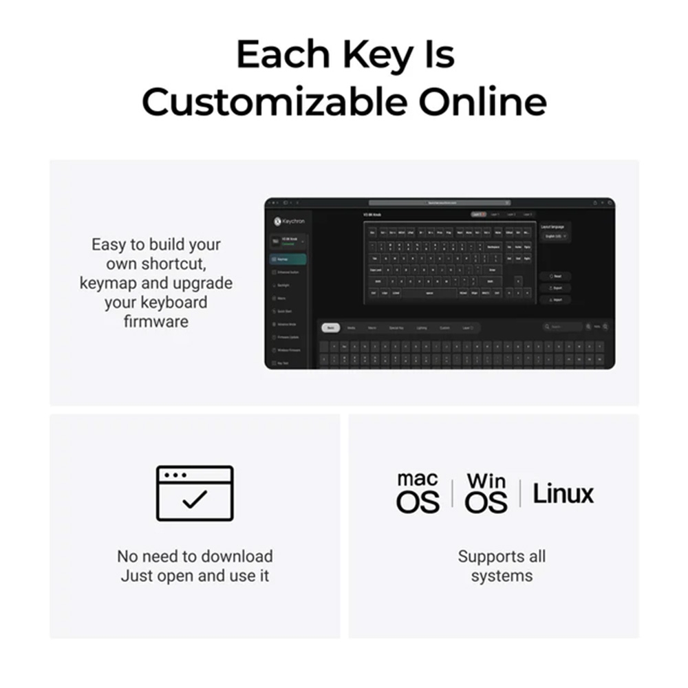 Bàn phím cơ Keychron V3 8K QMK RGB Hotswap (Keychron Sw)