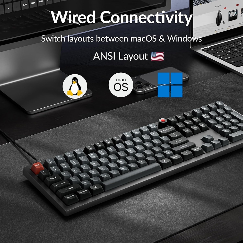 Bàn phím cơ Keychron V6 8K QMK RGB Hotswap (Keychron Sw)